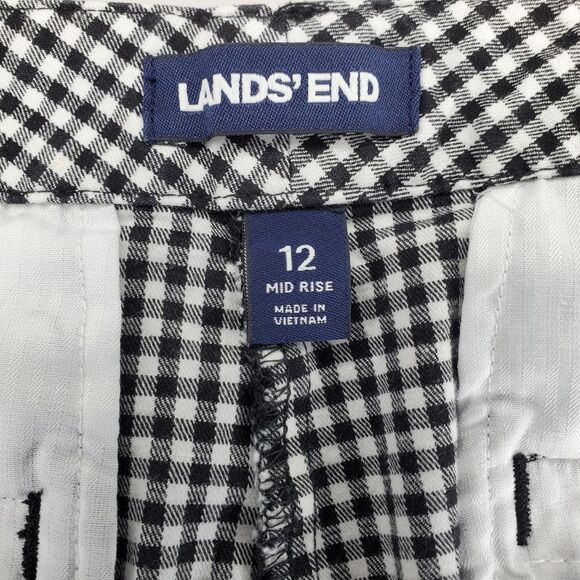 Lands End Classic Chino Gingham 7" Shorts Size 12 - Picture 7 of 9